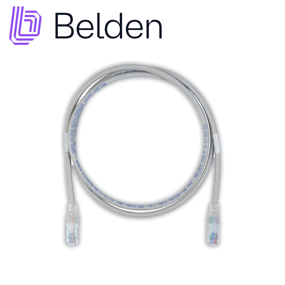 Patch Cord Diametro Reducido UTP CAT6+ Belden C601108007 / Interior / Gris / 4 Pares / 24 AWG / Forro PVC / CMR / 7