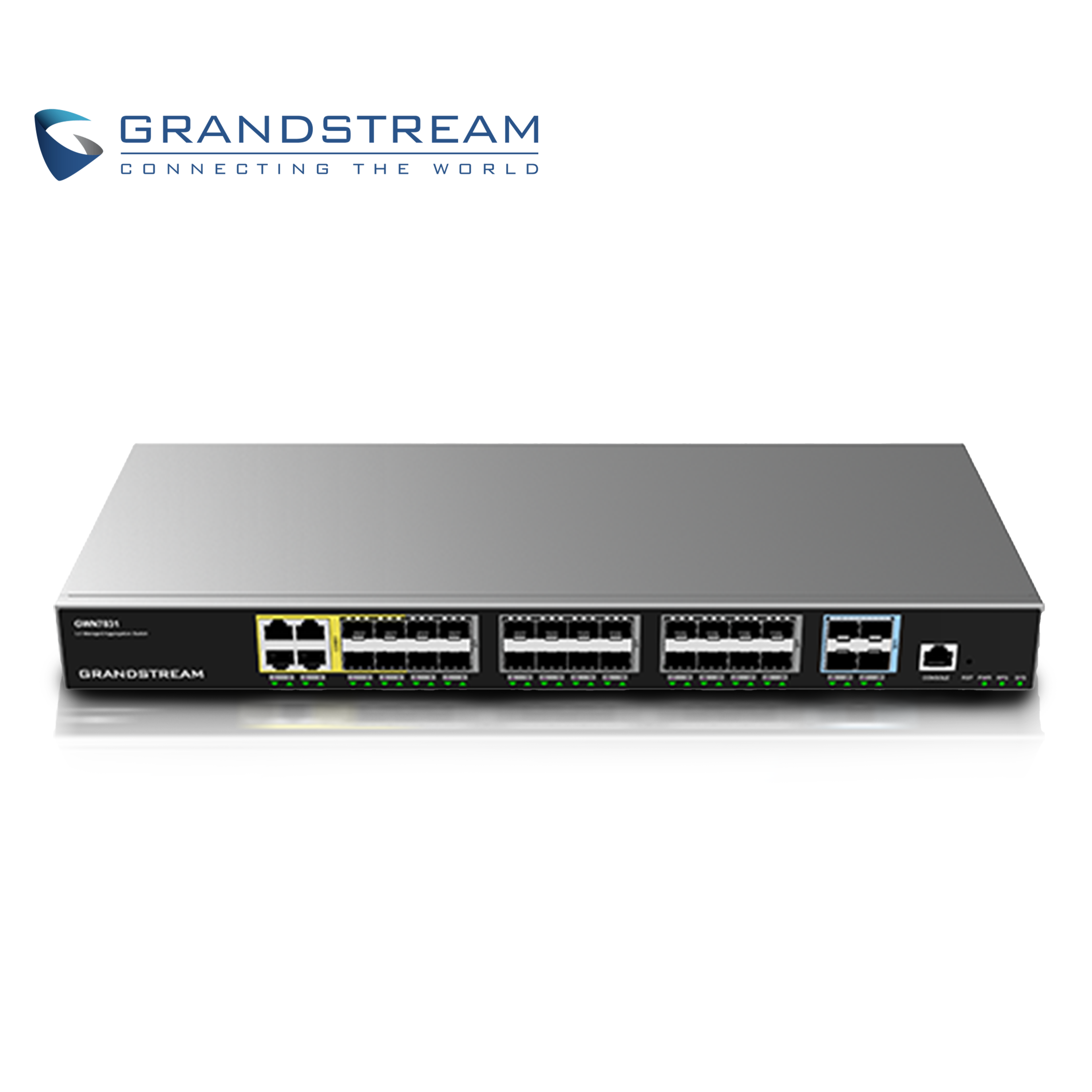 Switch Administrable Capa 3 Grandstream GWN7831 / 4 Puertos 10/100/1,000MBPS / 24 Puertos Gigabit SFP / 4 Puertos SFP+