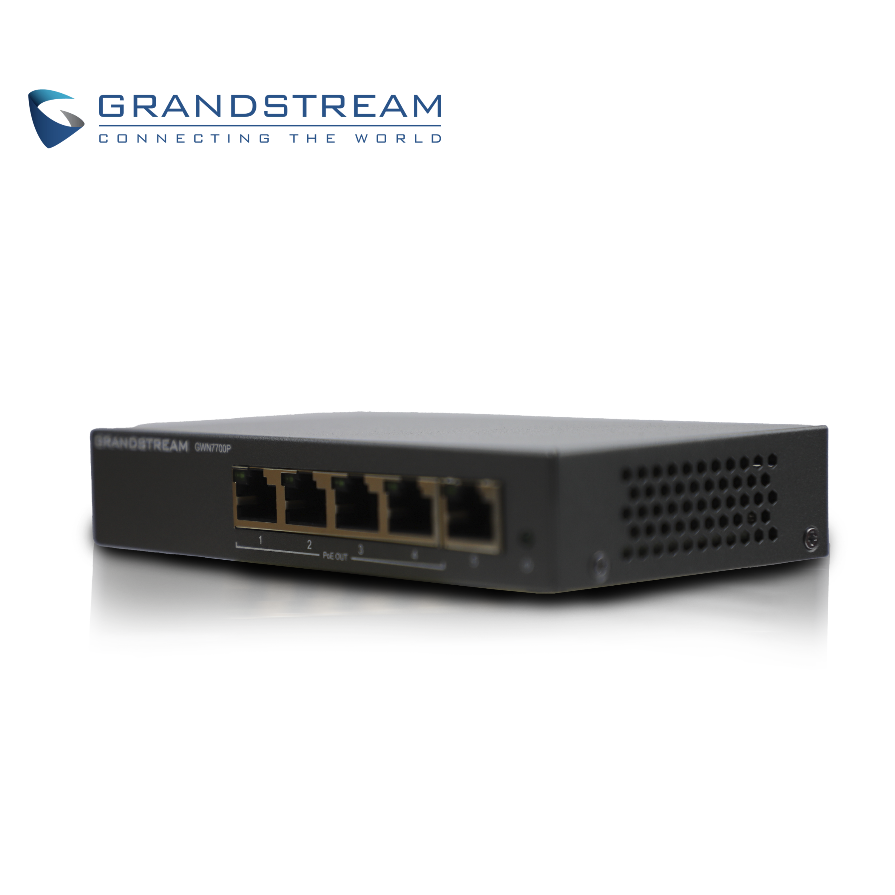 Switch NO Administrable PoE+ Grandstream GWN7700P / 5 Puertos 10/100/1,000MBPS / 4 Puertos PoE+ Af/At / Montaje
