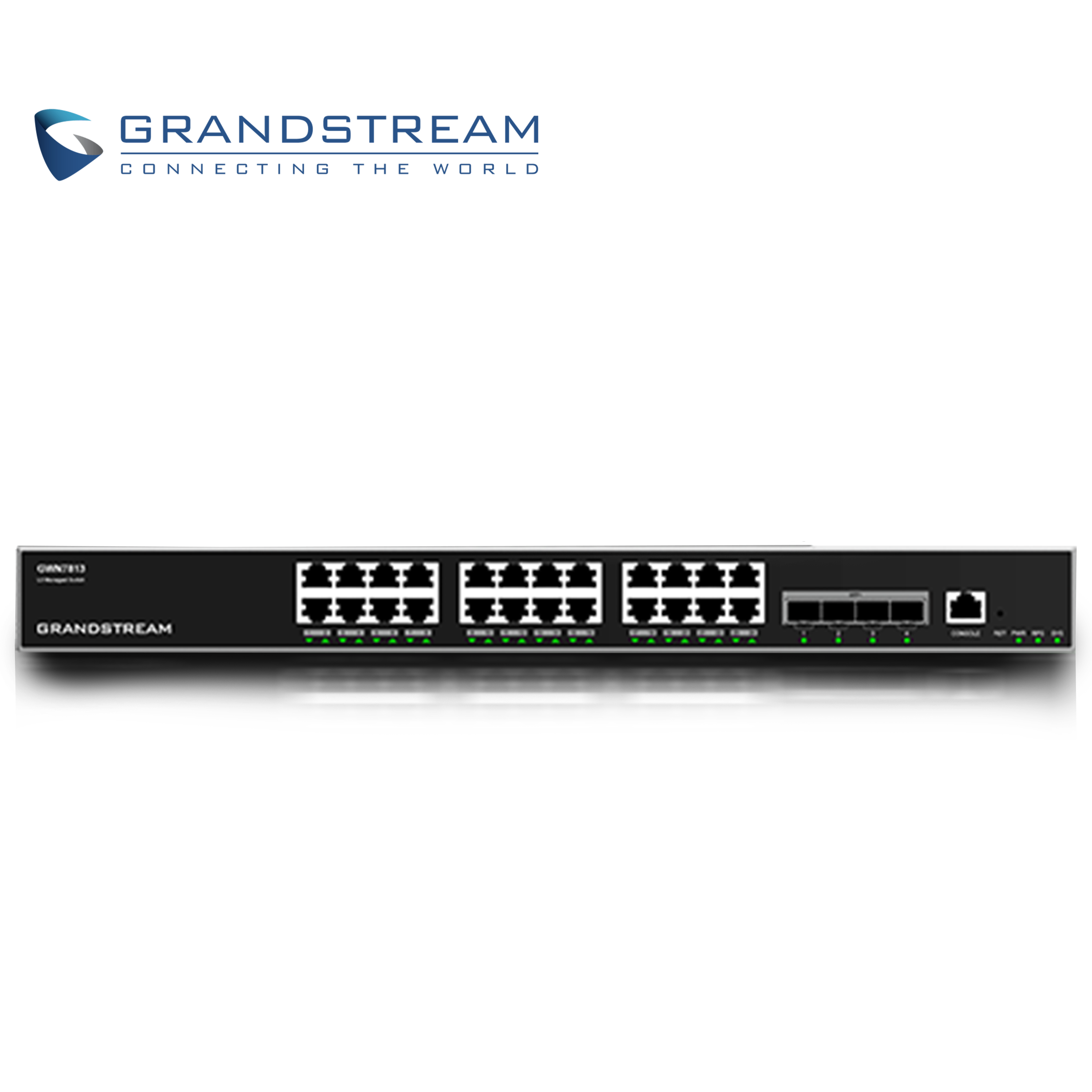 Switch Administrable PoE+ Capa 3 Grandstream GWN7813P / 24 Puertos 10/100/1,000MBPS / 24 Puertos PoE+ Af/At/Bt / 4