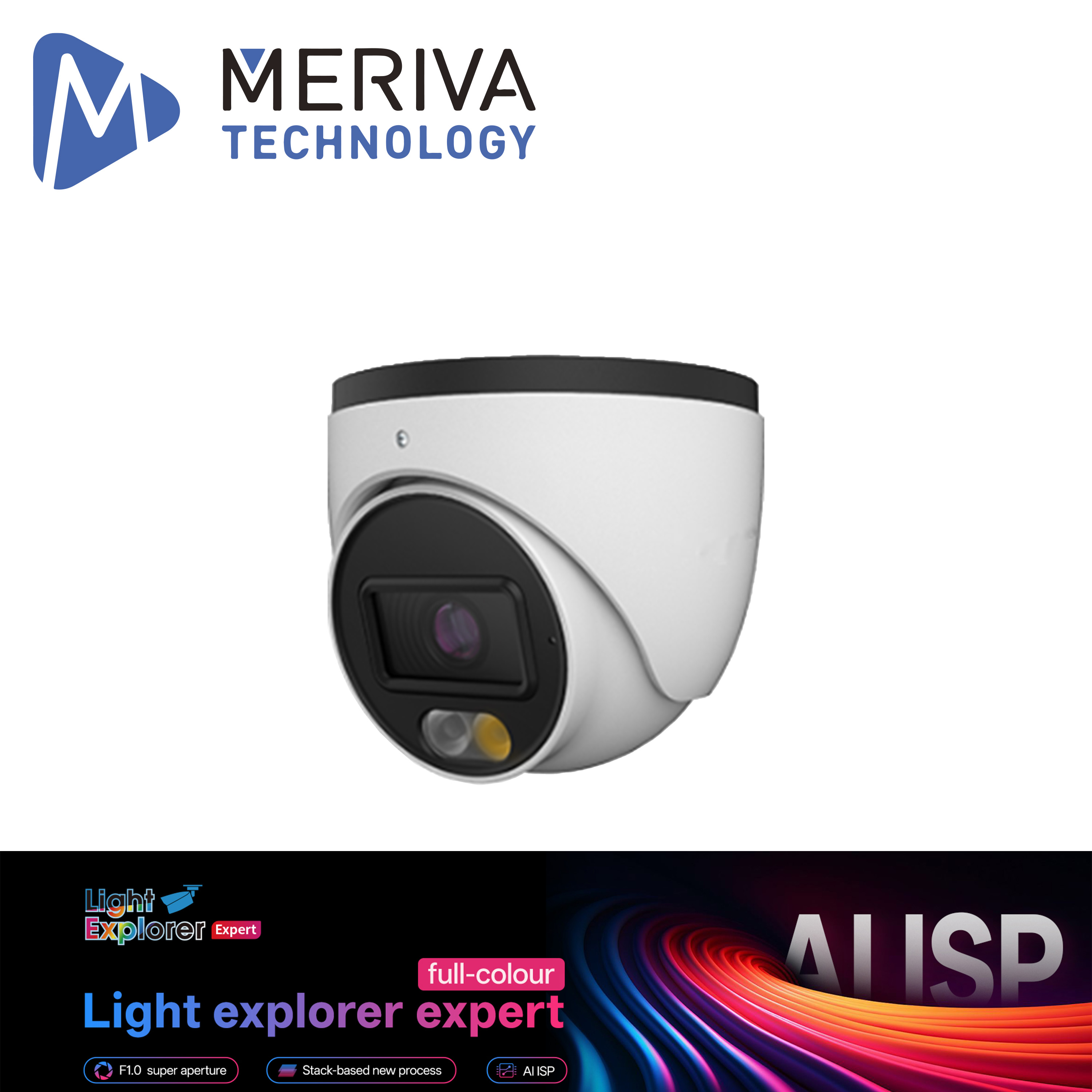 Cámara IP Turret Meriva Technology MTD-400UC / 4MP / H.265+ / 2.8MM / Ultra Color AI ISP LUZ Calida 20M / IP67