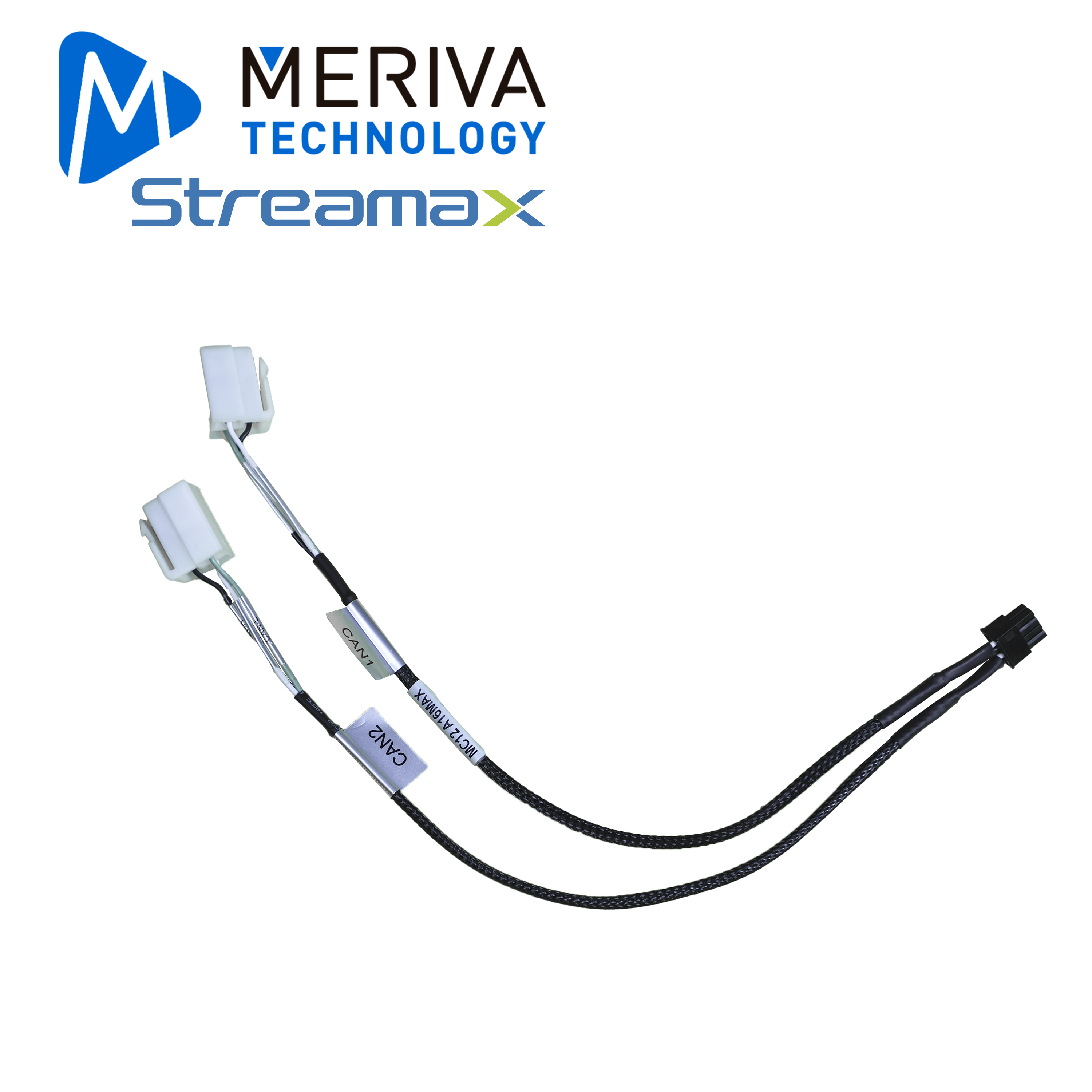 Cable de Conexión Meriva Streamax MC12 A16MAX / CAN (1-2) / Conector 5557 de 8PIN / 30CM / Compatible con DVR Movil