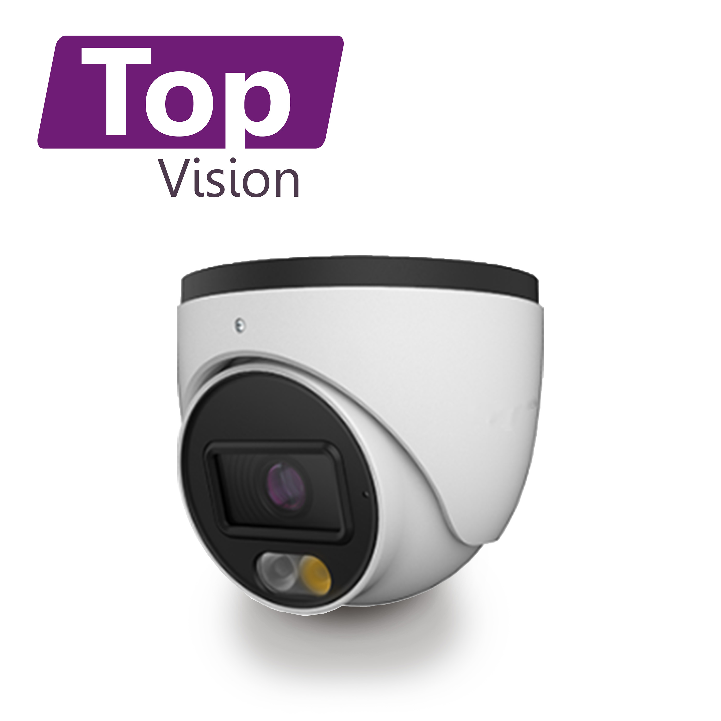 Cámara HD Turret Topvision TDDL200A / 2MP / Ahd/Tvi/Cvi/Sd / 2.8MM /30M IR - 20M LUZ Calida LUZ Dual / Microfono