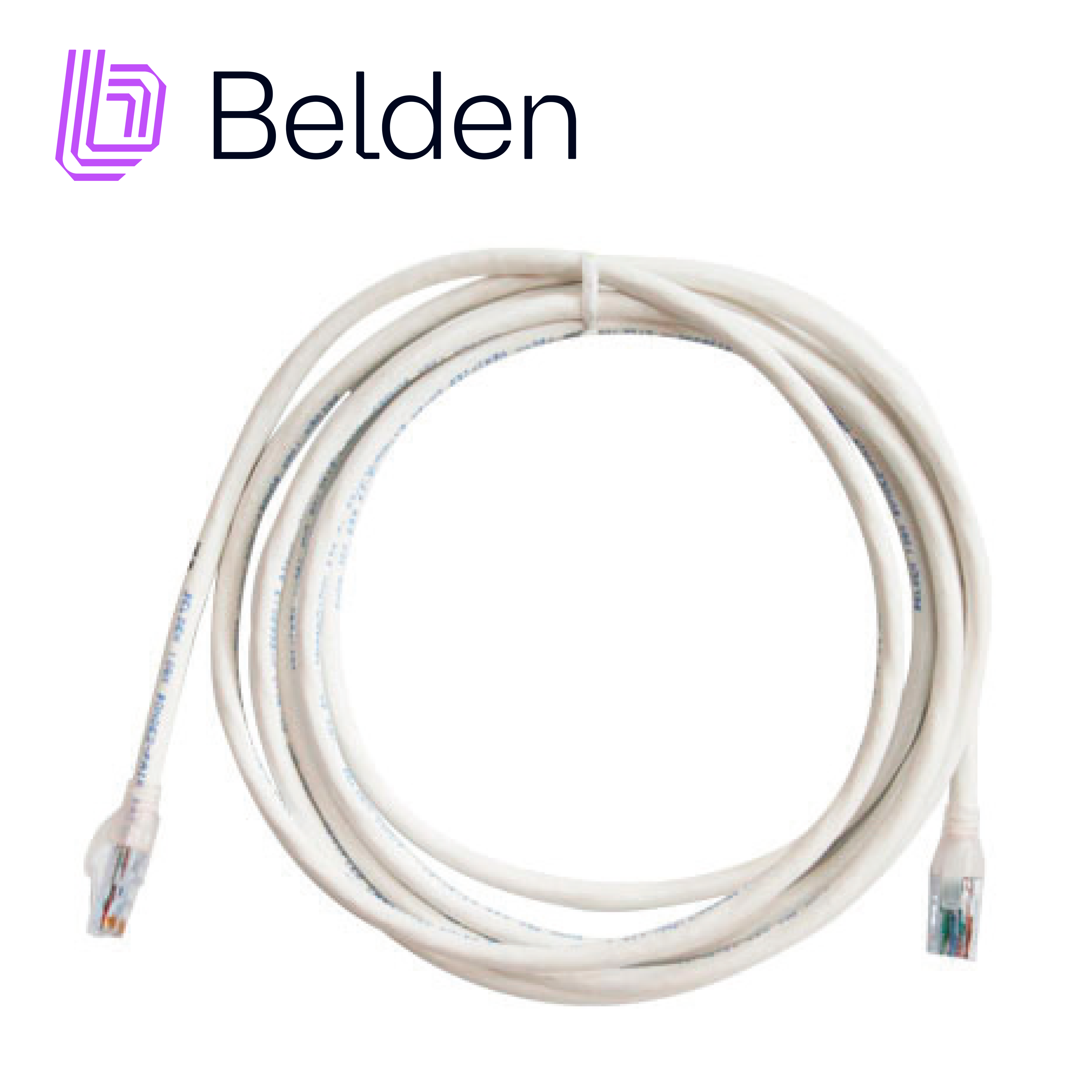Patch Cord UTP CAT6A Belden CA21109002 / Interior / Blanco / 4 Pares / 24 AWG / Forro PVC / CMR / 2 Pies 0.6 Metros