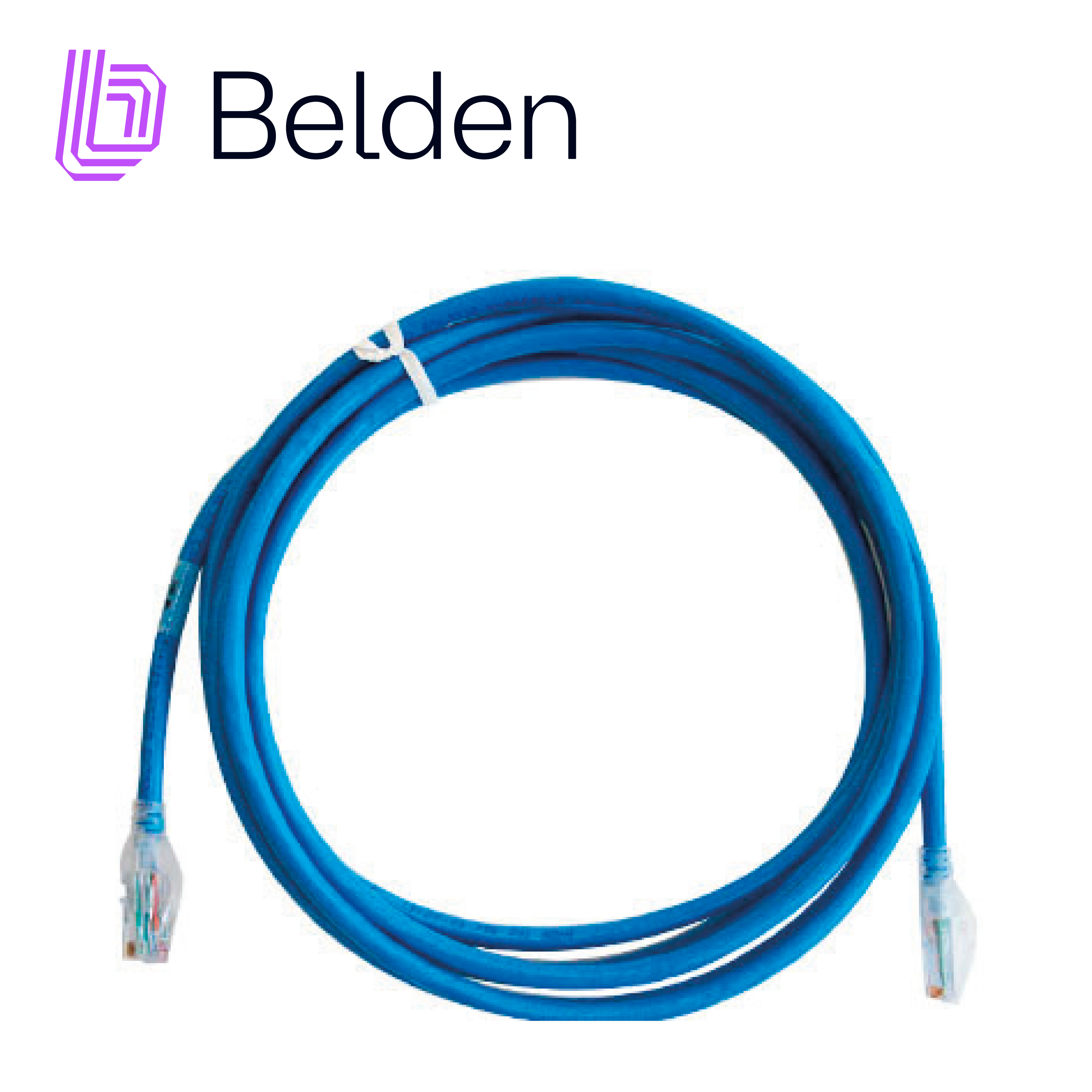 Patch Cord Traceable UTP CAT6A Belden CAT1106002/ Interior / Azul/ 4 Pares / 24 AWG / Forro PVC / CMR / 2 Pies 0.6