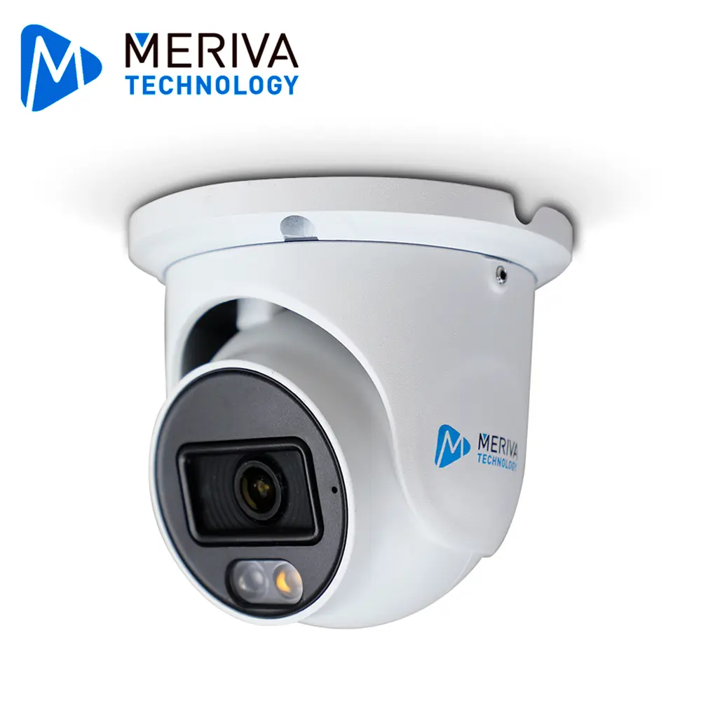 Cámara IP turret Meriva Technology MTD-800FS4D / 8MP / H.265+ / 2.8MM / iluminación dual (20-30M IR / LUZ calida) / IP67 / metálica / 12 VCD / PoE / soporta micro SD hasta 256 GB (no incluida) / 1 entrada de audio / microfono integrado / MIA 2.0 / ONVIF / detección de PERSONA-VEHICULO-MOTOCICLETA