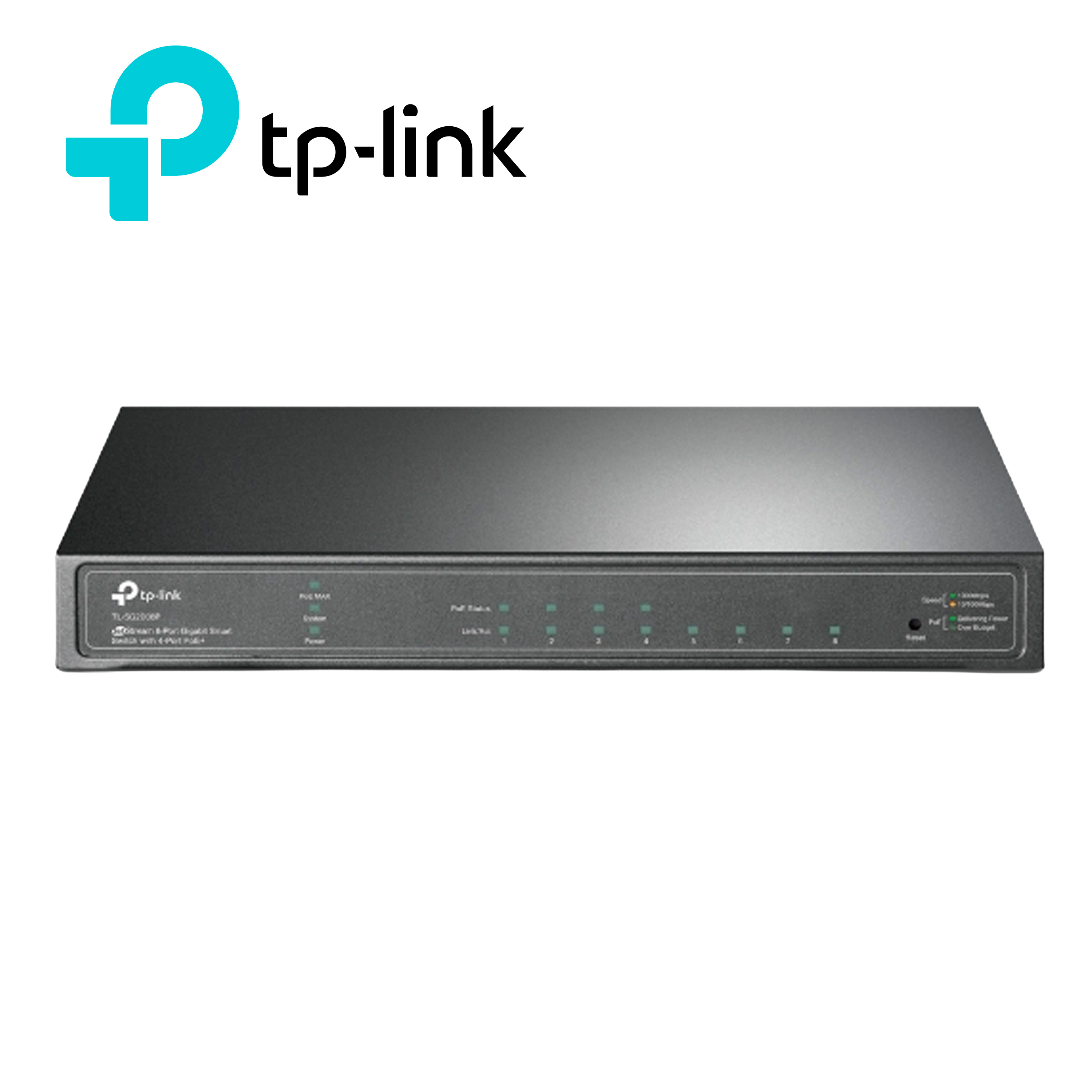 Switch Administrable TP-LINK Omada SG2008P / 8 Puertos RJ45 Gigabit / 4 PoE+ 802.3AF/AT / Potencia 30 W por Puerto