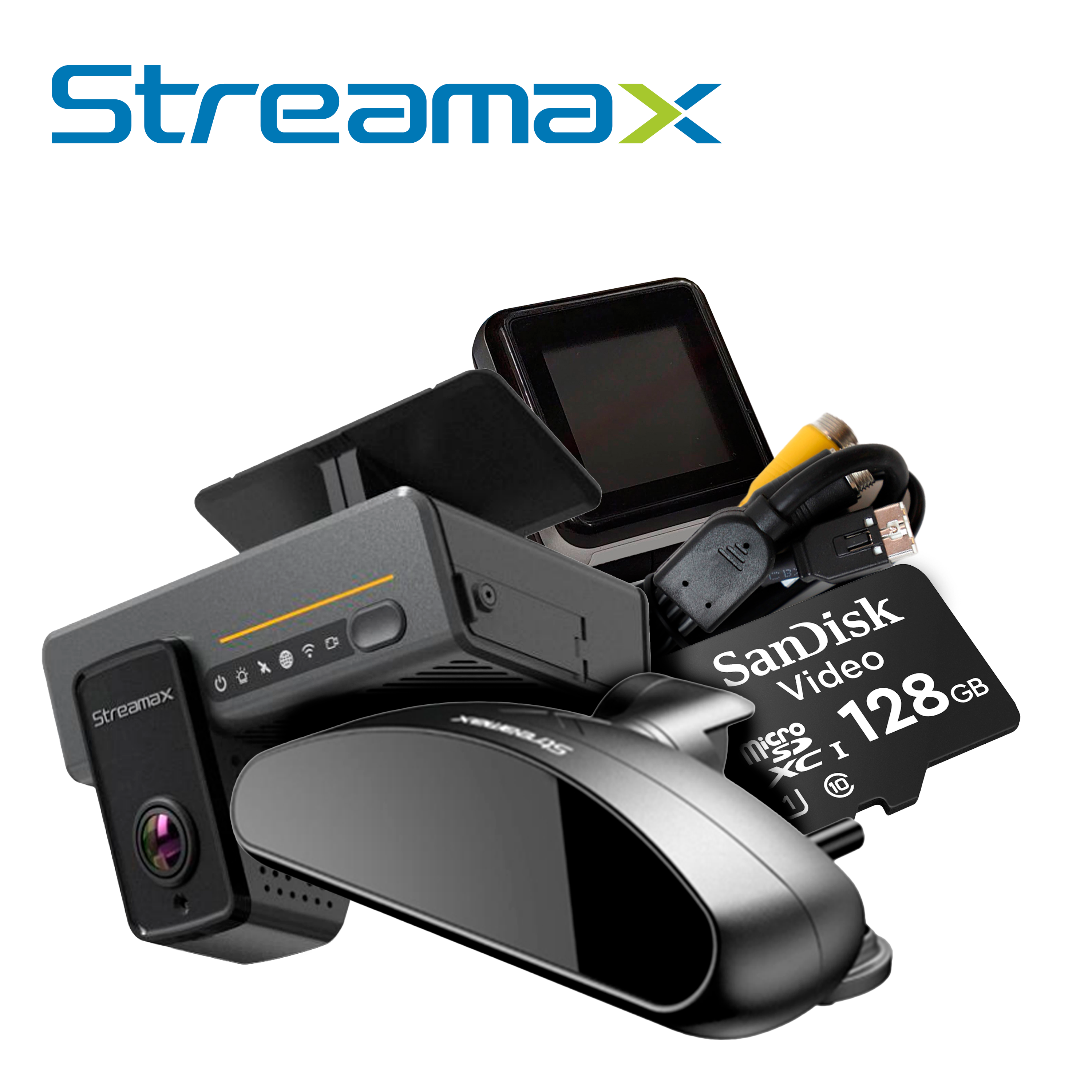 KIT Movil Streamax Madsm R-WATCH KIT / Mdvr Tipo Dashcam Adplus 2.0-V1.1 + Cámara DSM C29N + Anunciador de IA R-WATCH
