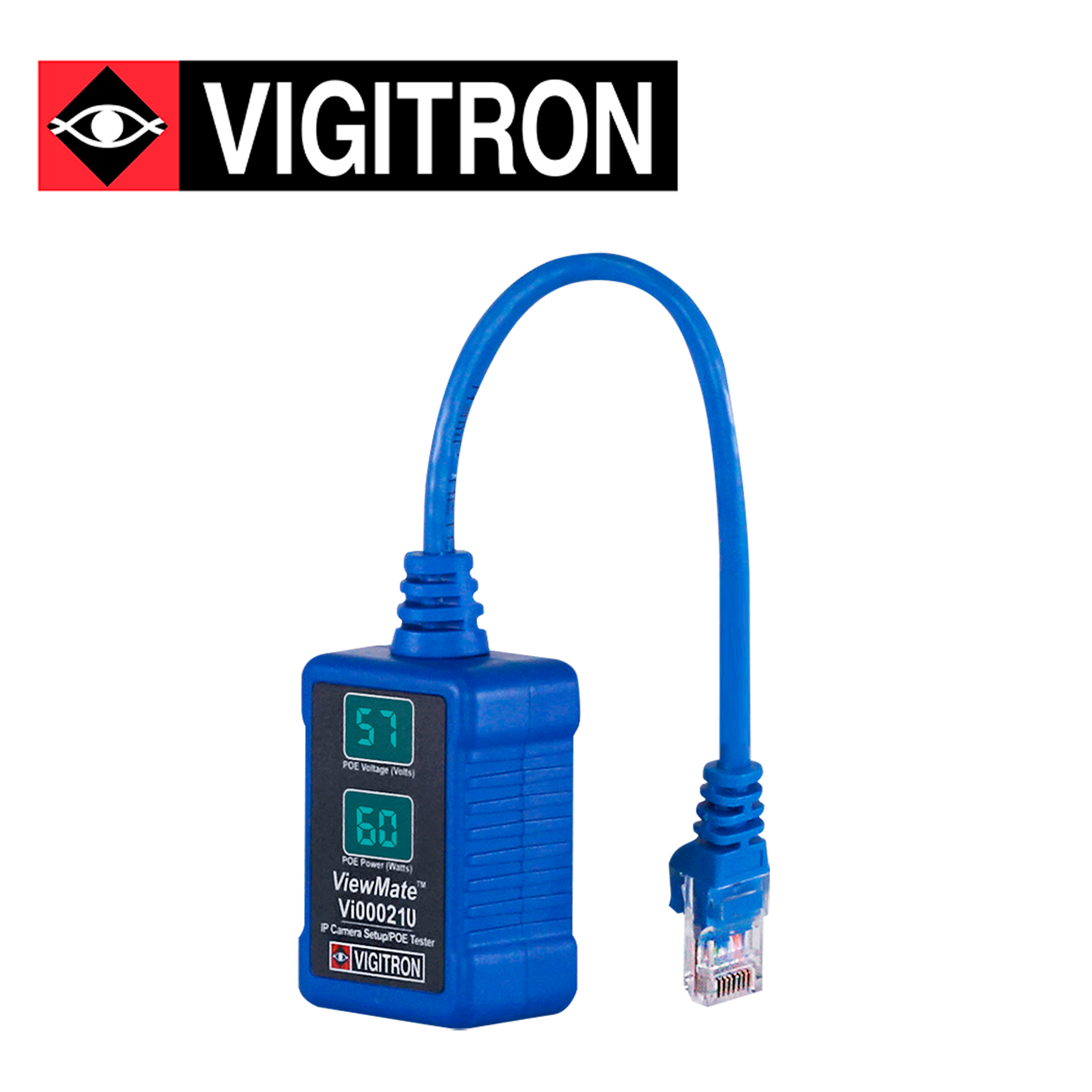 Tester PoE Af/At/Bt Vigitron VI00021U / Display LED Voltaje 2 Digitos / Display LED PoE 2 Digitos / Compatible PoE