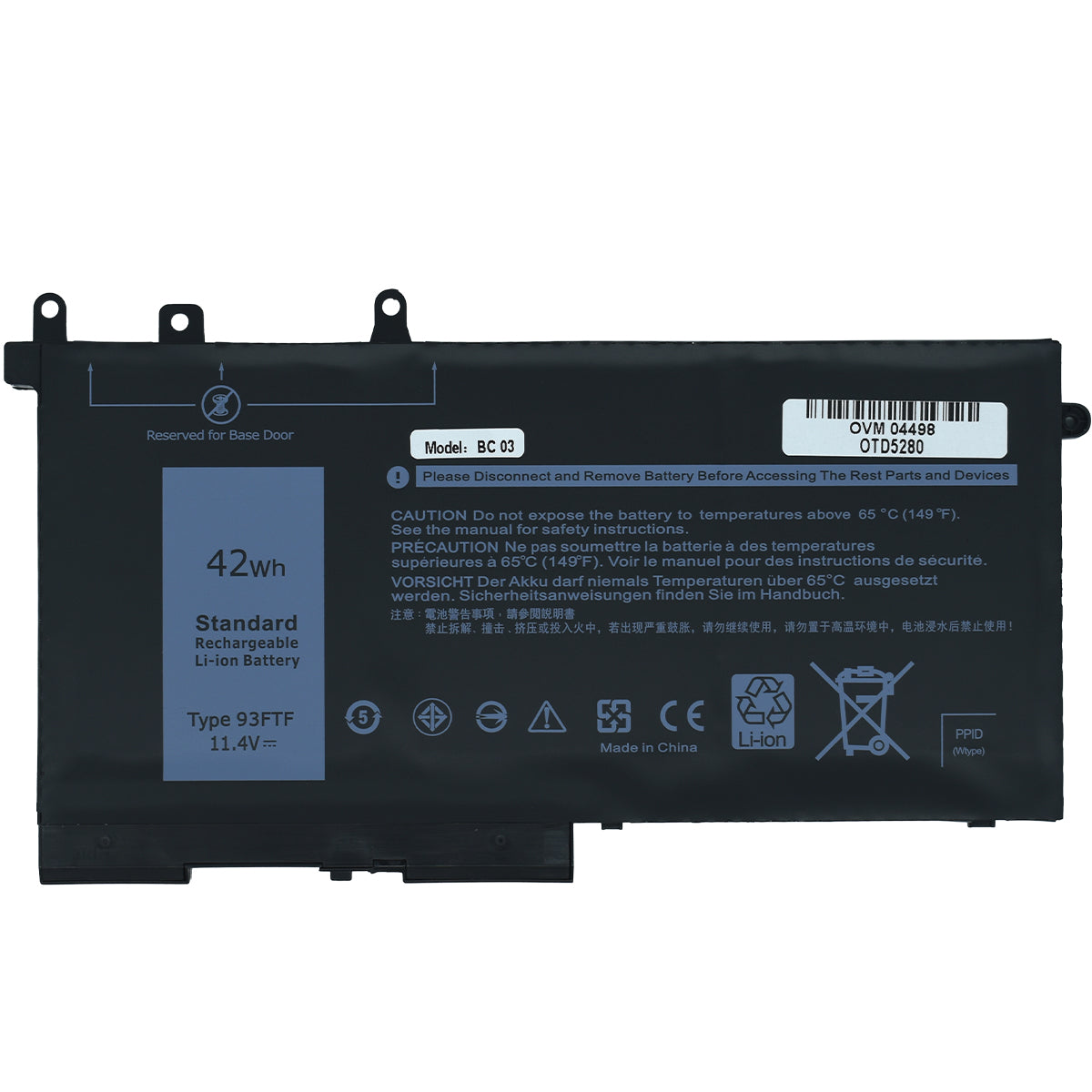 Ovaltech bateria 3 celdas