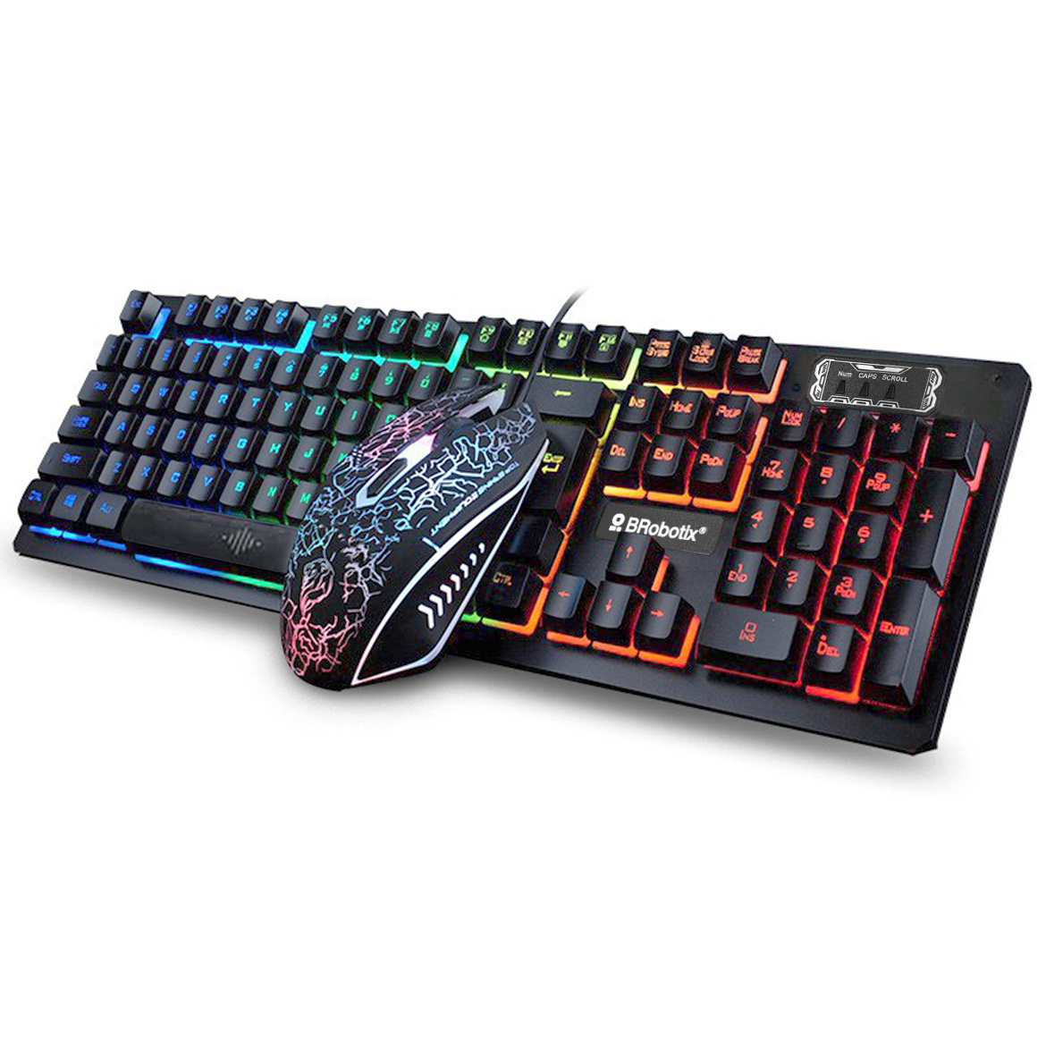 Brobotix teclado y mouse USB RGB negro